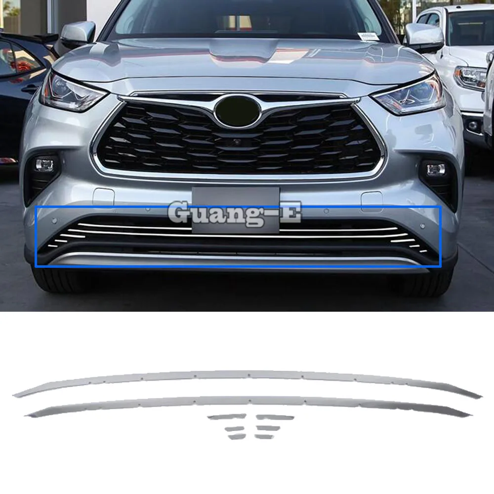 Front Bumper Racing Grills Trim for Toyota Highlander Kluger 2020 2021 2022 2023 2024 2025+Accessories Exterior Grille Covers