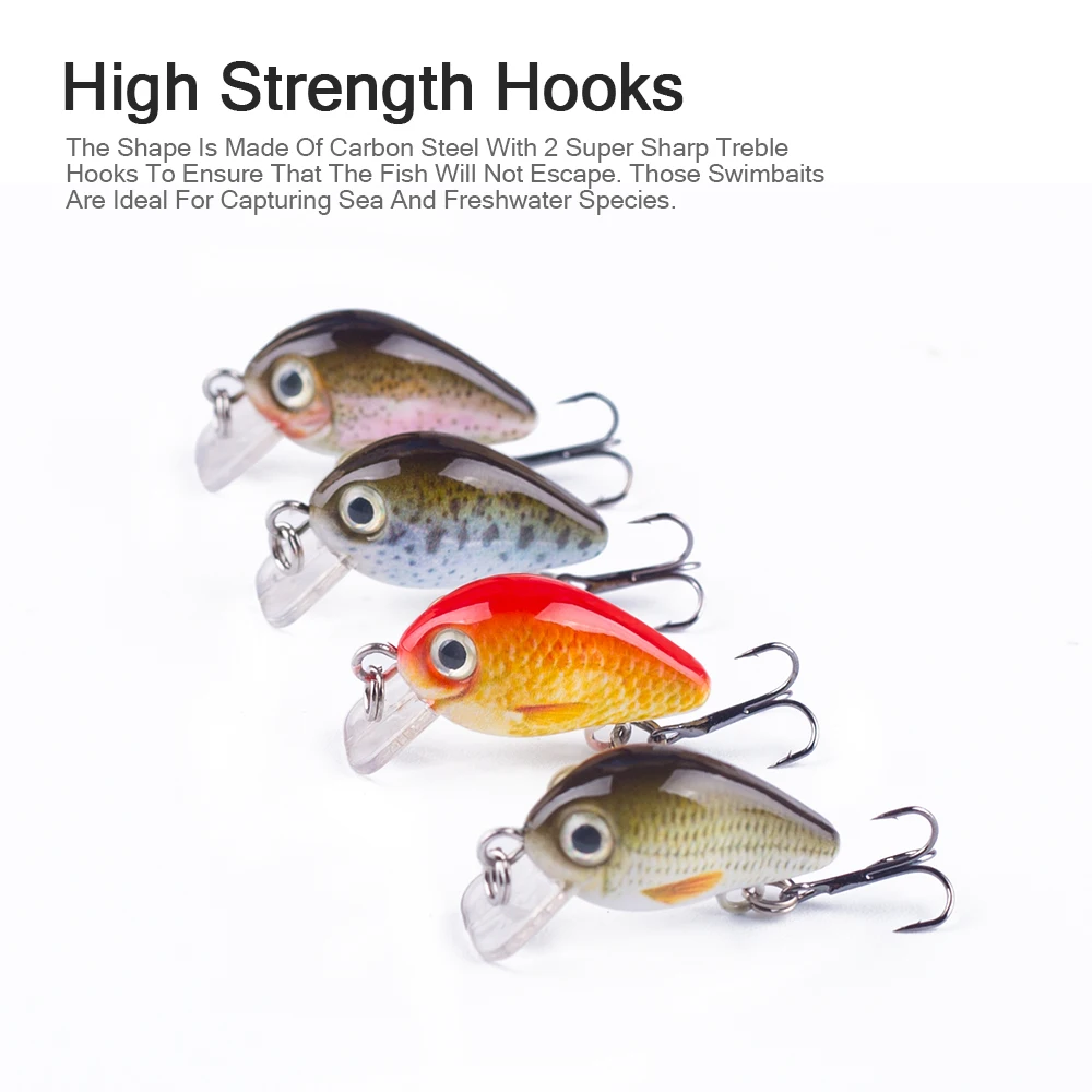 Hanlin 5pcs/Set 1.5g/28mm Mini Crankbait Floating Wobblers Fishing Lures Wobblers Artificial Baits Hard Minnow Pike Bass Tackle