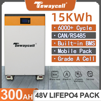 51V 48V 15KWh Powerwall 300Ah LiFePO4 Battery Pack 6000 Cycle Lithium Iron Phosphate Buitl-in BMS CAN RS485 Monitor EU Tax Free