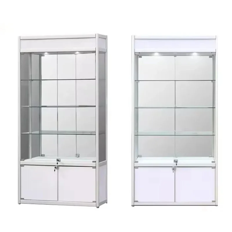 custom.HIKUYA Smoke Shop Aluminum Framed Glass Display Showcase Display Cabinet