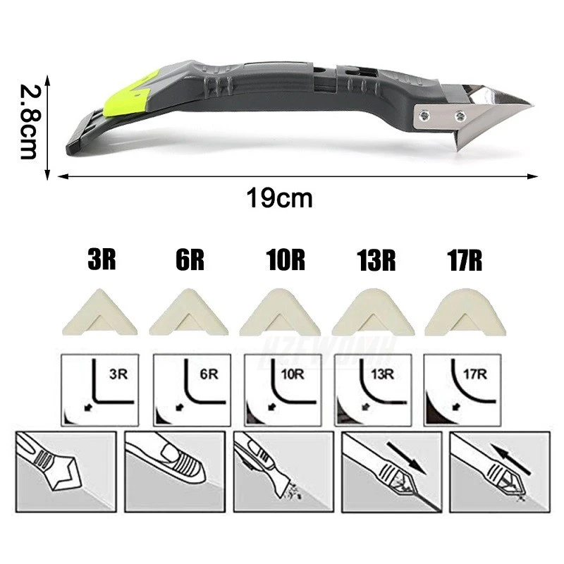 Stainless Steelhead Caulking Finishing Tool Kit Sealant Caulk Grout Scraper Finishing Tools Silicone Remover Sealant Applicator