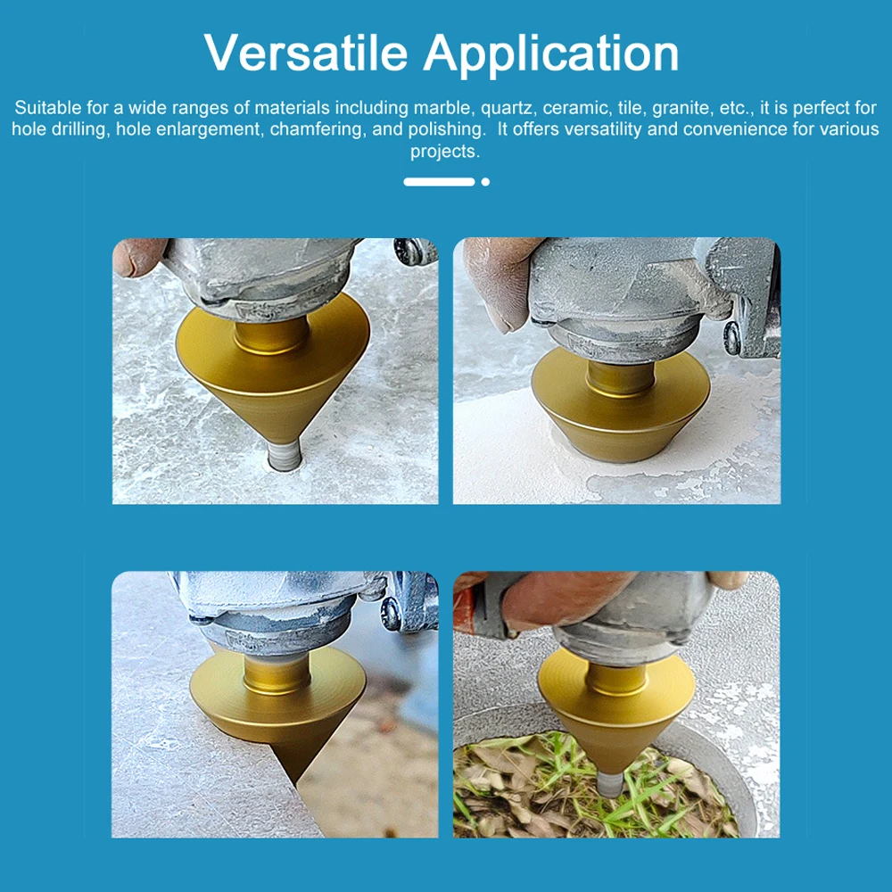 Diamond Beveling Chamfer Bit M10 Thread Diamond Countersink Drill Bit Hole Opener for Existing Holes Enlarging Shaping Trimming