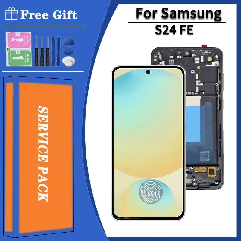 samsung-s24-fe用super-amoled液晶画面、samsung-s24fe-lcd-s721b-s721b-ds-s721u1-s721w-s7210-s721n用ディスプレイフレーム