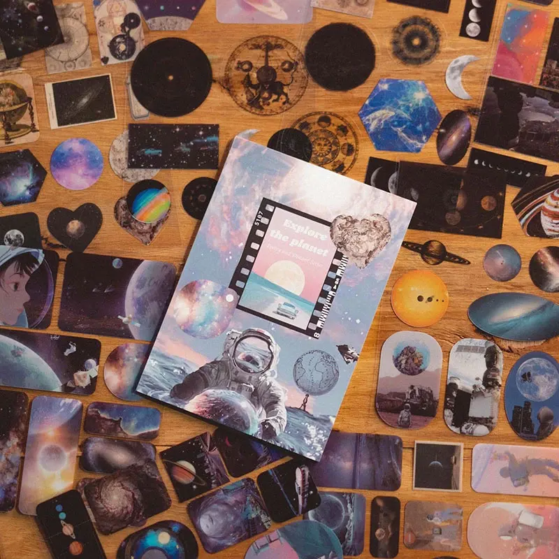4 styles 20 pcs Poetry and Distant place series PET material stickers Junk Journal Supplies handmade Scrapbooking Material