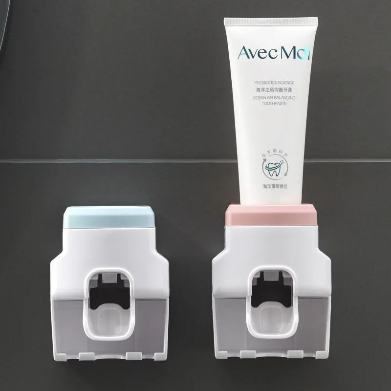 

Automatic Toothpaste Dispenser Creative Wall Mount and Small Toothbrush Holder Squeezer for Family Shower Bathroom