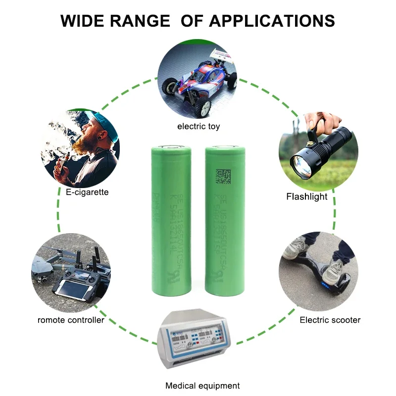 Lithium Ion Rechargeable Battery100% Original 18650 2600mAh 25A 3.7VTC5A18650 Flatbutton Top For Electric/Torch Machines