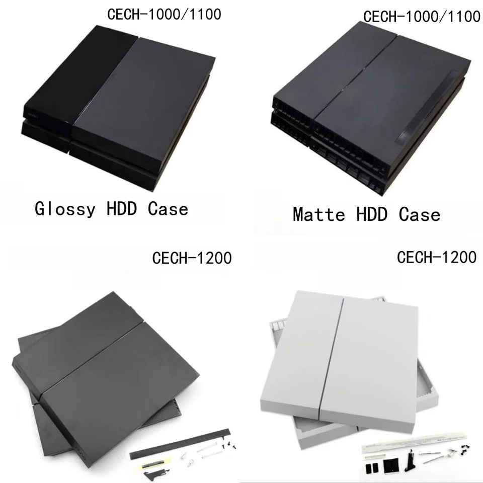 غلاف أمامي خلفي أبيض لوحدة التحكم PS4 CECH-1000/11000 متوافق مع طراز PS4 CECH-2xxxx حافظة سفلية علوية #1