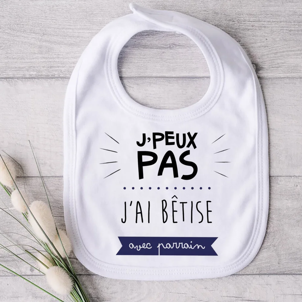 Godfather Says I\'m The Prettiest France Newborn Proverb Print Saliva Towel Infant Outfits Bib Best Gift Boy&Girl Bib Keepsake