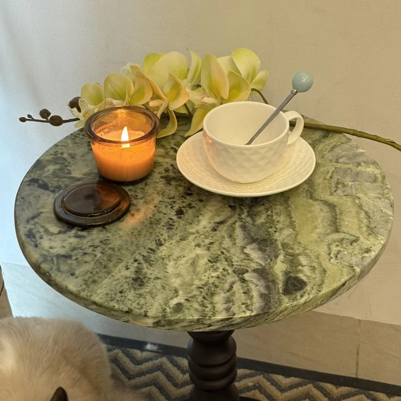 Cloud Emerald Marble Coffee Tables Living Room Luxury Sturdy Coffee Tables Unique Translucent desktop Artistic Home Furniture