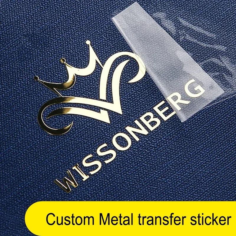 waterproof 100pcs Customize personalized  3D gold metal sticker transfer silver stickers Custom Metallic Stickers