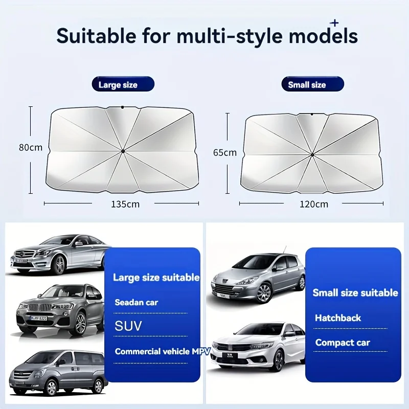 2024 new car umbrella front block shade curtain special car interior supplies complete sunscreen artefact heat insulation