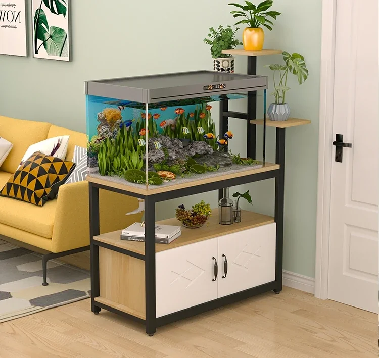 Fish tank bottom cabinet home living room partition medium-sized fish tank shelf independent