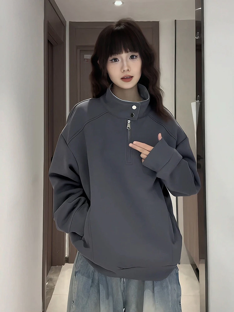 

Мужская толстовка на молнии Deep ey: весенняя, в американском стиле, повседневная, комфортная, с длинным рукавом, для ношения под одеждой, базовый слой, плотная ткань