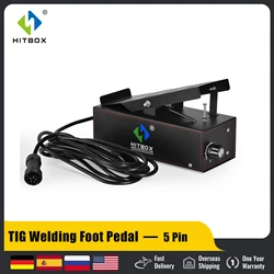 HITBOX 5 Pin Foot Pedal For TIG Welding Foot Pedal 0-200Amp Control Pedal 3M Foot Panel Compatible With HITBOX HBT250P AC/DC