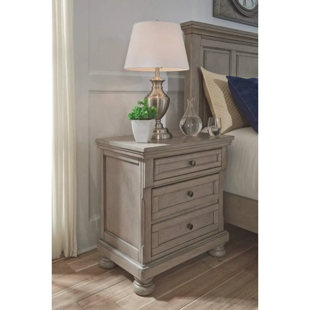 

Lettner Modern Traditional 2 Drawer Nightstand, Light Gray bedroom furniture nightstands for bedroom