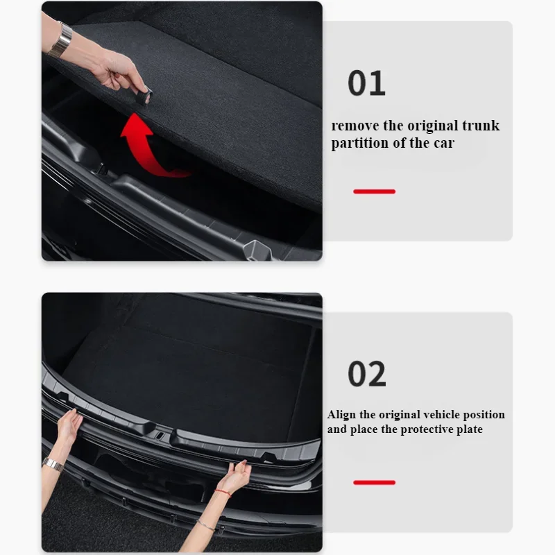 Trunk Guard for Tesla Model 3 Highland 2024 TPE Trunk Door Sill Guard Rear Bumper Segmented Protective Strip Car Accessories