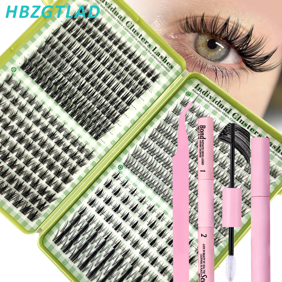 Novo Kit DIY de Extensão de Cílios: Cílios em Tufos de 32 Fileiras e 512 Unidades, Mix de Cílios Naturais com Efeito Manga, Reutilizáveis