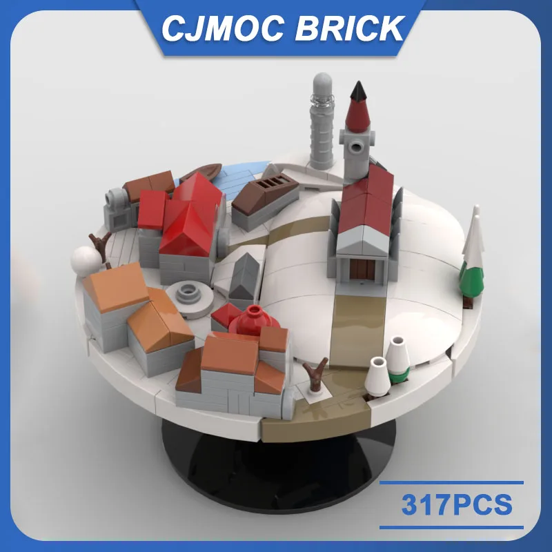 Juego de bloques de construcción modelo pueblo de invierno para niños, juguete de ladrillos para armar Mesa Redonda de nieve, serie MOC, ideal para regalo de cumpleaños y Navidad, código 317, piezas