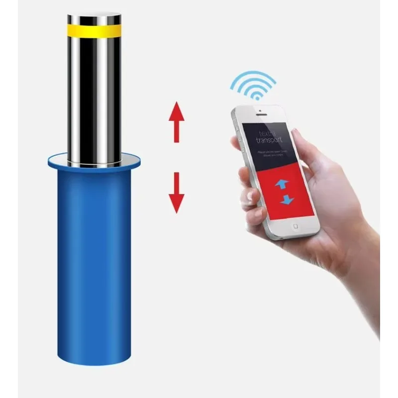 304 316, 6/8/12 mm, automatische Poller, Fernbedienung, einziehbar, steigender Parkplatz, Verkehrsbarrieren, hydraulischer Poller für den Außenbereich