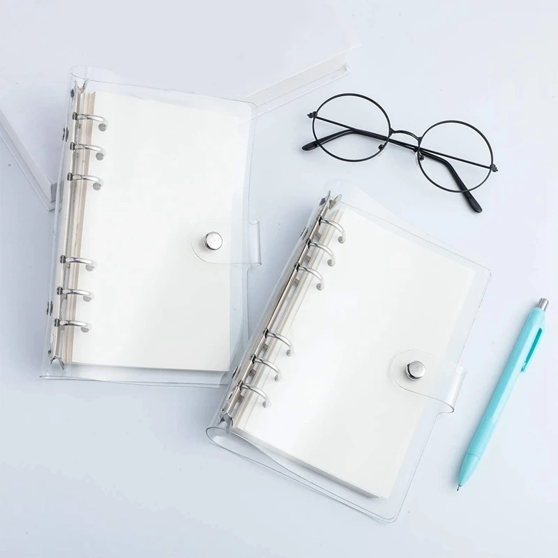 Raccoglitore A6 raccoglitore trasparente raccoglitore in plastica trasparente in PVC morbido 6 raccoglitore ad anelli raccoglitore per pianificatore ricaricabile protezione della copertura del raccoglitore