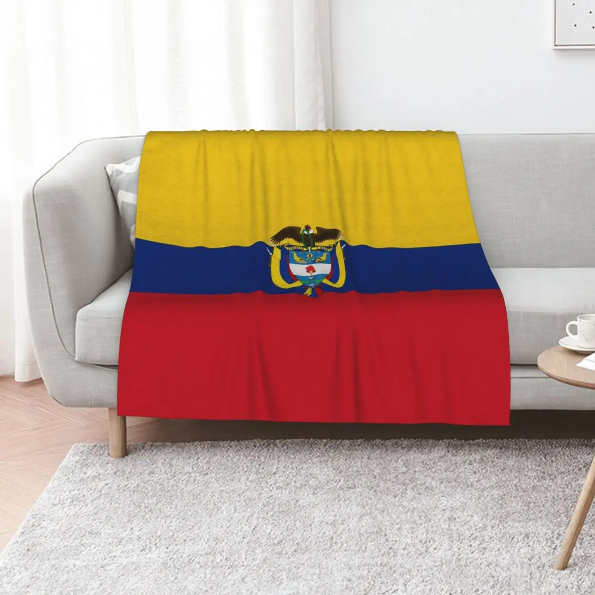 Flag of Colombia, Patriotic Gift Throw Blanket Luxury Designer Travel Cute warm winter Decoratives Decorative Sofas Blankets