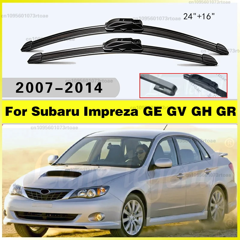 Wiper Blades Windshield Windscreen Window Brushes 24"+16" For Subaru Impreza GE GV GH GR 2007-2014 2008 Wiper Front 2013 2012