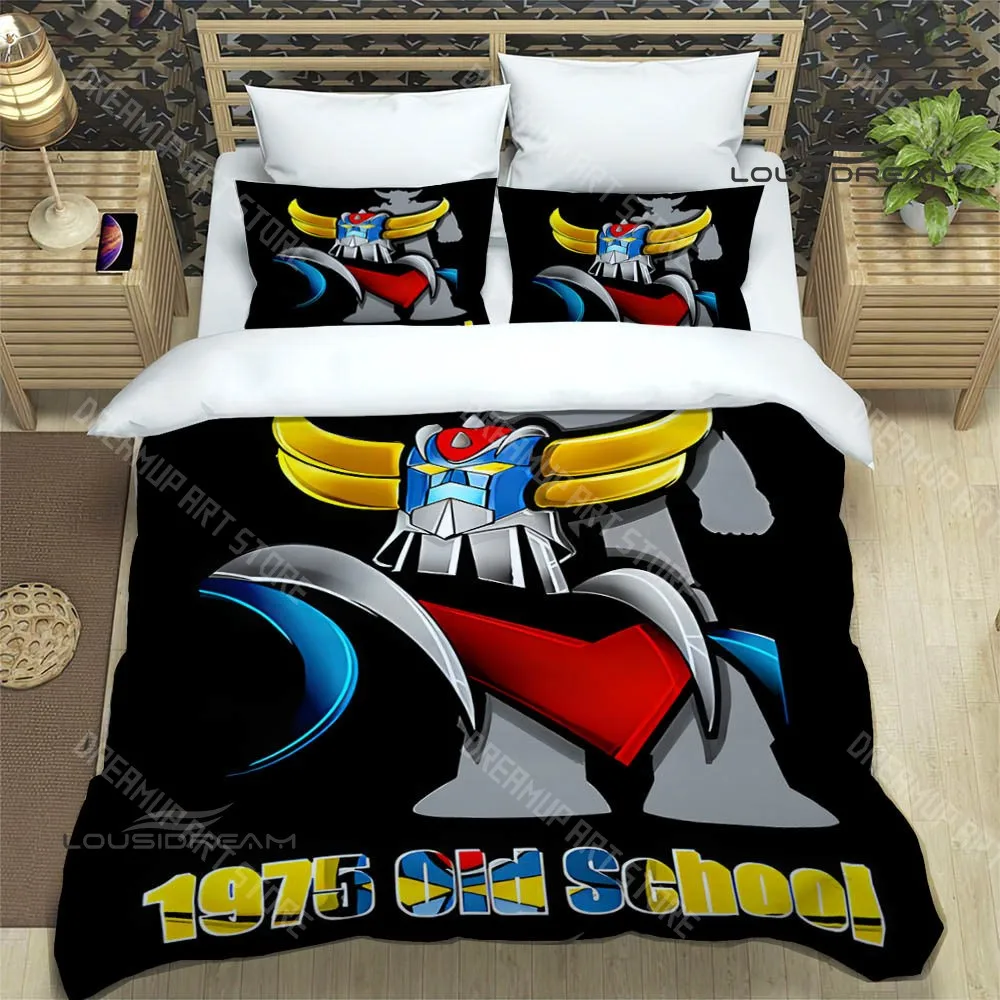 3D Printed UFO Robot Grendizer Goldorak Goldrake Bedding Set for Boys Girls Duvet Cover Twin Queen King Full Single Double Sizes