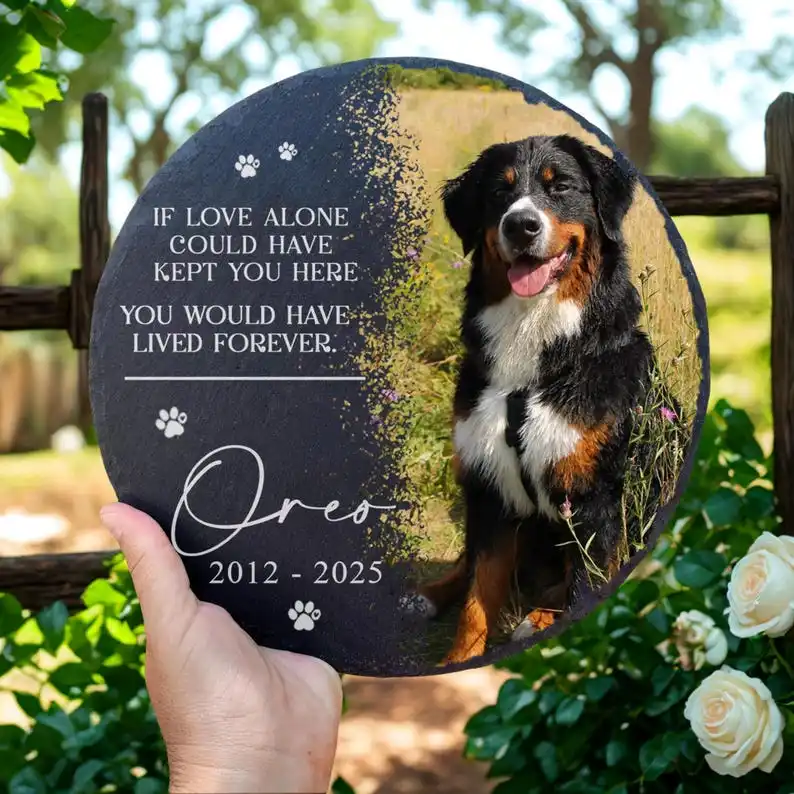 Personalized Pet Memorial Stone Plaque Custom Dog Cat Grave Marker Slate Plaque Loss Remembrance Keepsake Gift For Puppy Beloved