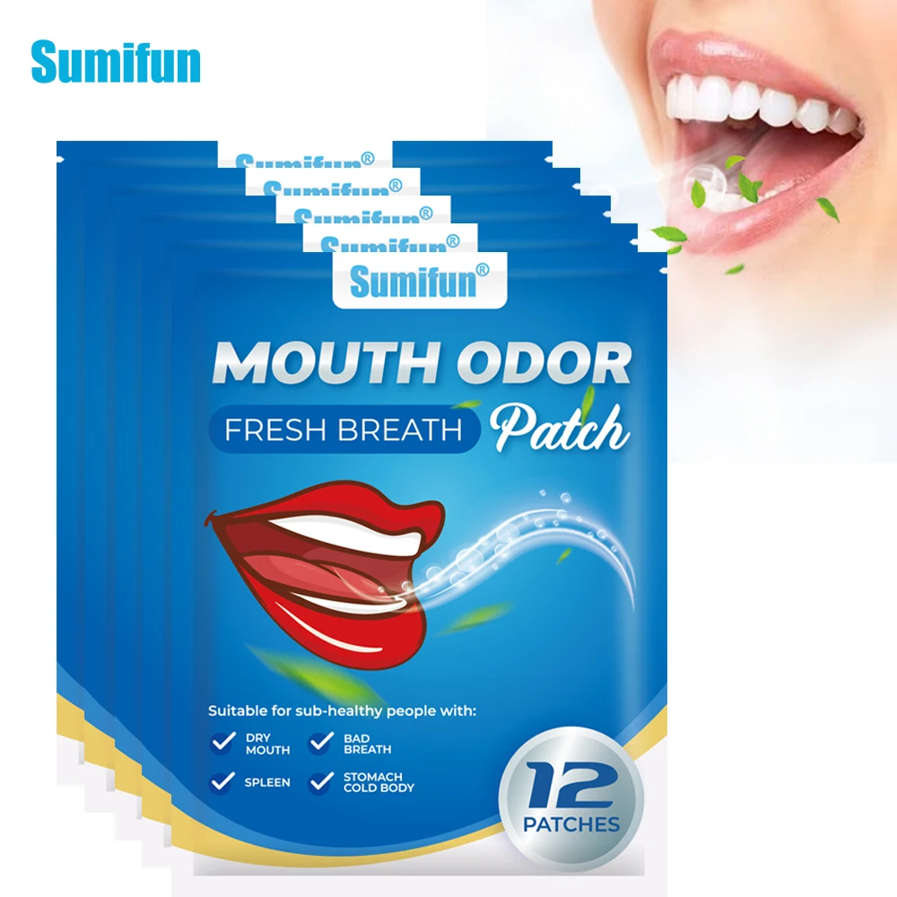 

12/60Pc Sumifun Mouth Odor Patch Treat Halitosis Bad Breath Fresh Breath Freshener Oral Refreshing Cleaning Navel Health Plaster