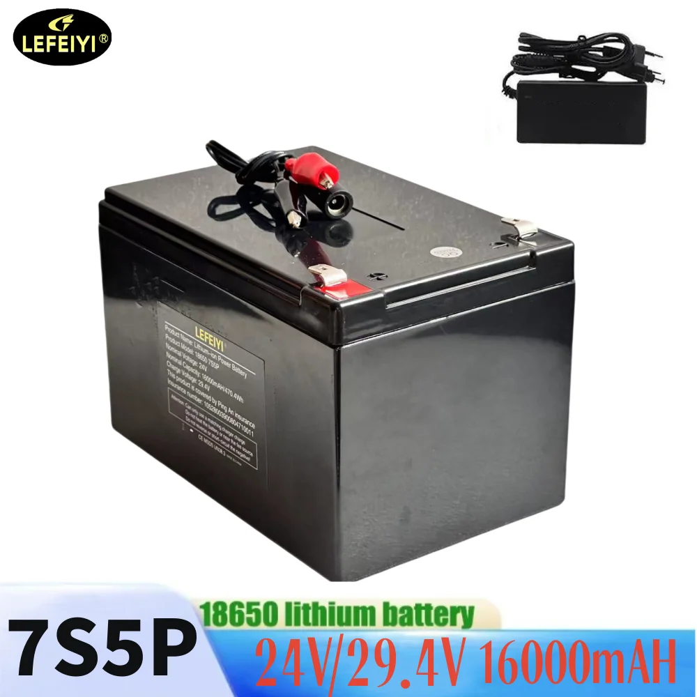 Brand new 24V 7S5P 29.4V 16000mAh high power 18650 lithium ion battery with BMS for electric bicycles, electric boats, tricycles