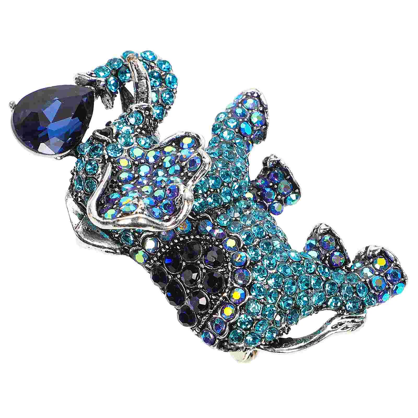   Olifant Broche Pak Borstspeld Corsage Creatieve Legering Revers Strass Ingelegd Miss