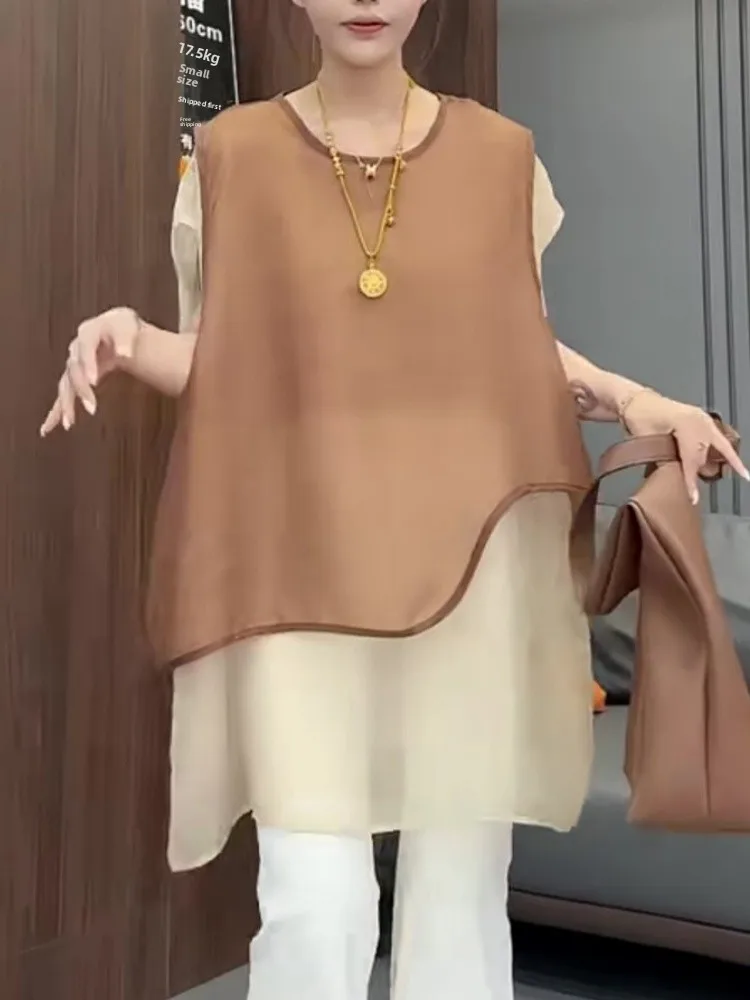 Faionable Losse Svel ronde Ne vrouwen Top Bot Set Zomer Afslanken Veelzijdige Tweedelige Ensemble Trendy Outfit