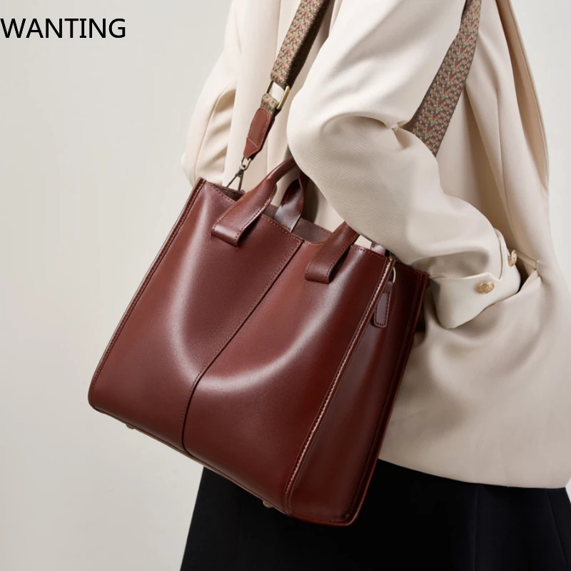

Genuine Leather Women's Shoulder Bag Luxury Designer Women Crossbody Bucket Bags High Quality Cowhide Handbags 2925