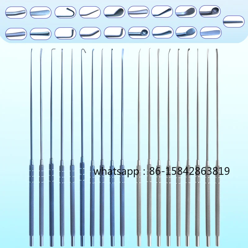21.5cm Autoclavable Micro Spatula Dissectors Nerve Hook Micro Curette Nerve Teardrop Disserctor Microsurgical Instrument