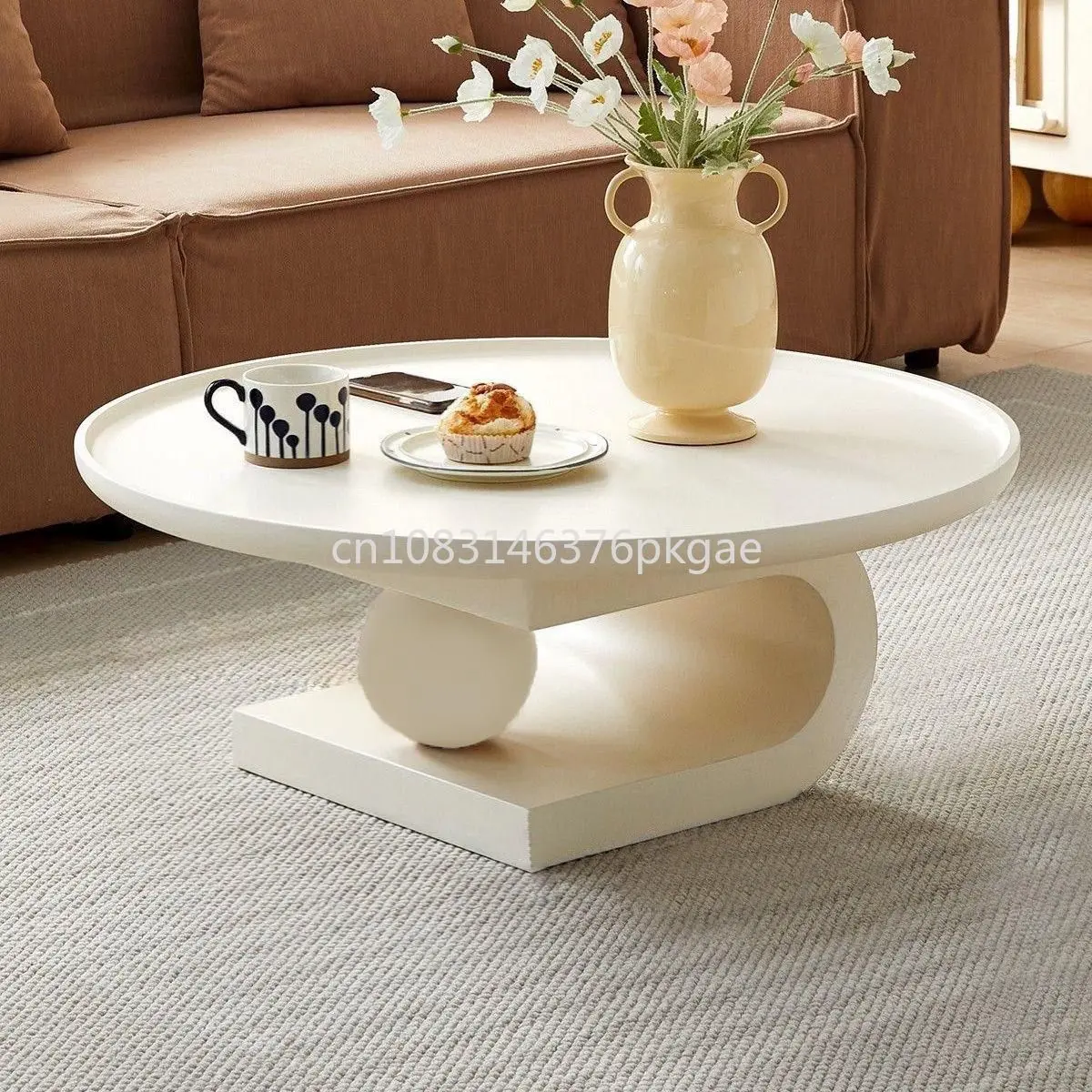 Modern Simple Cream Style Tea Table Combination Creative Living Room Household Furniture Coffee Table