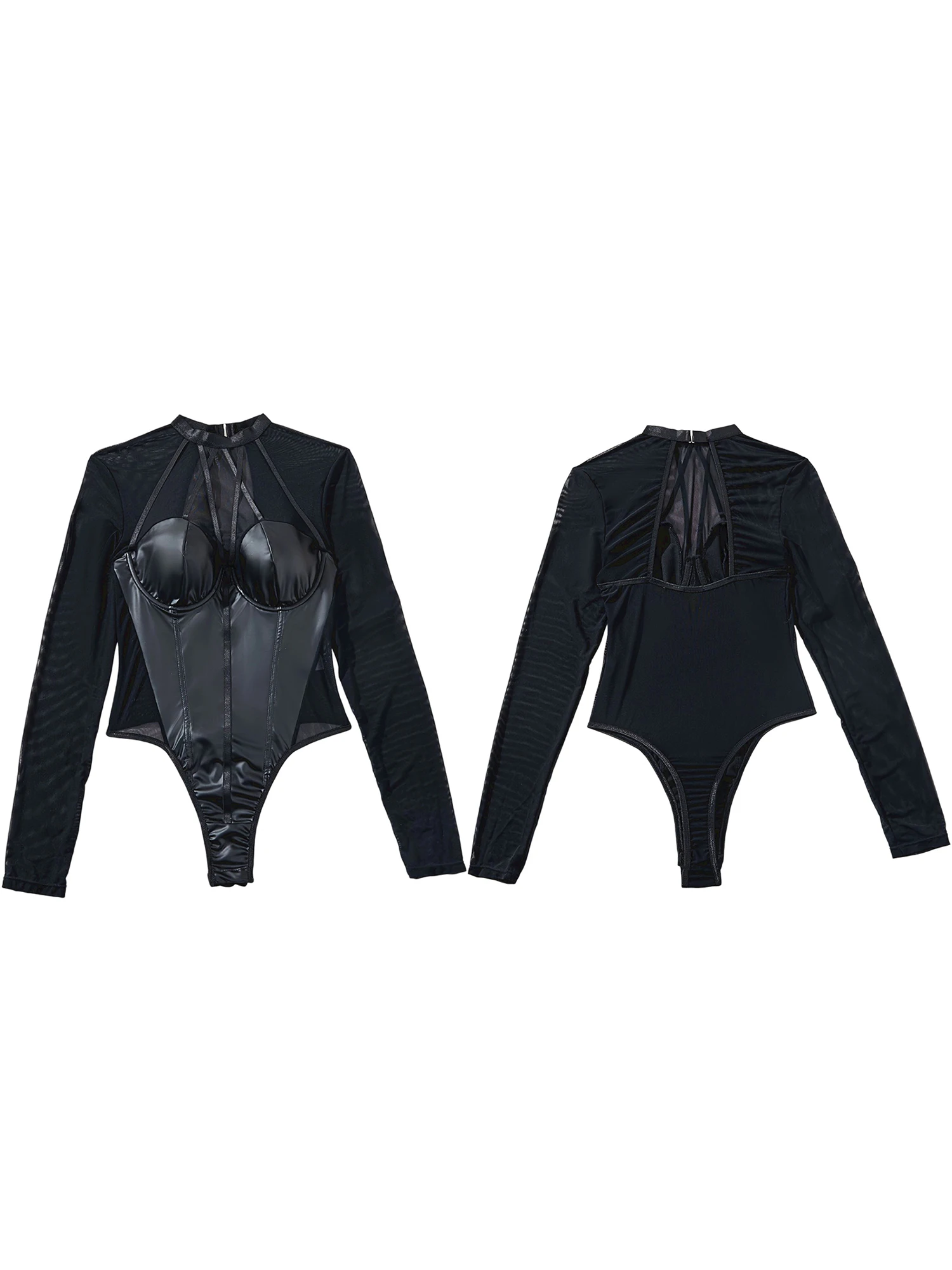 

Сексуальное кружевное нижнее белье, боди Тедди с прозрачной сеткой и стрингами с высоким вырезом для женщин, эротическая одежда для сна, ночное белье