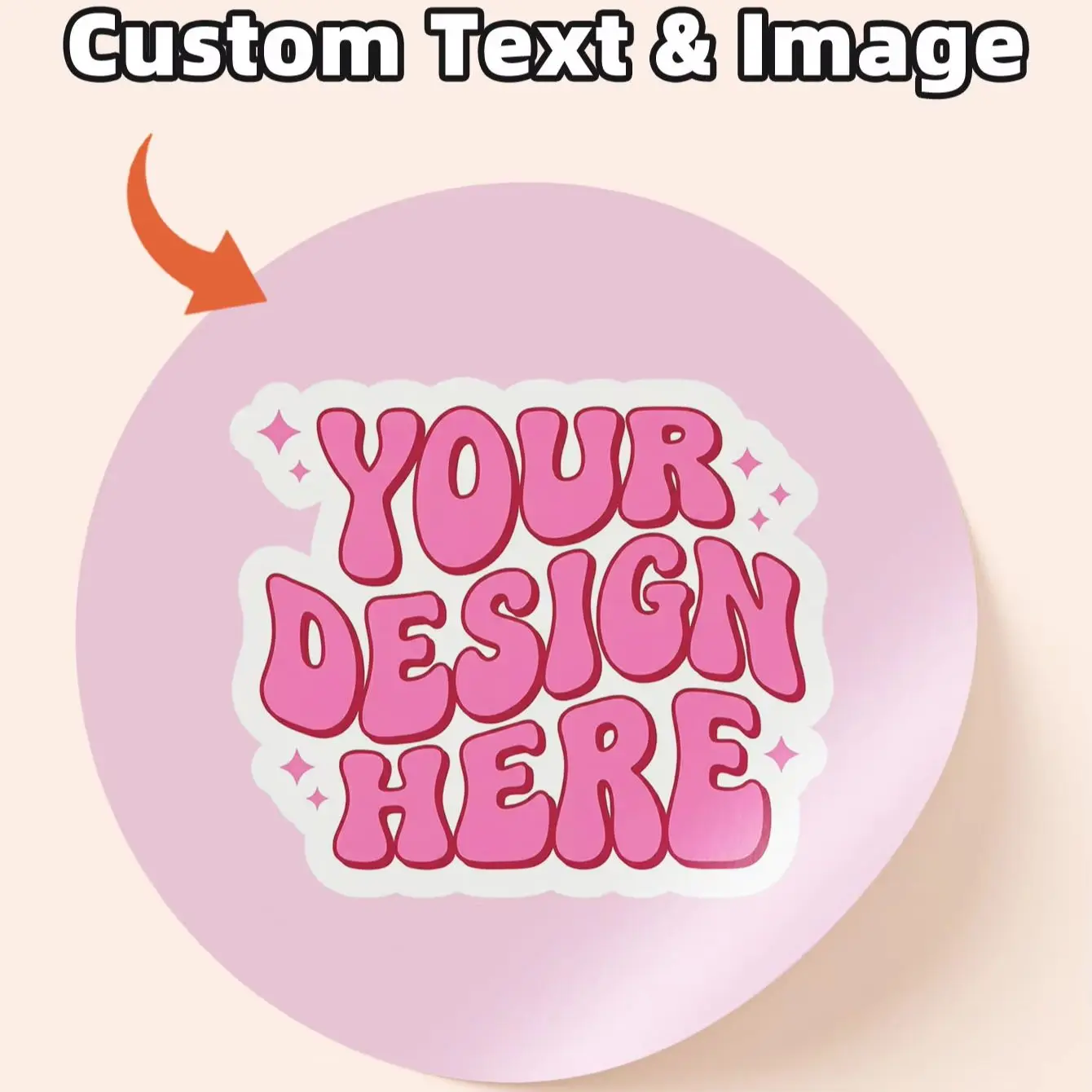 1-100Pcs Round Custom Stickers, Personalized Text Image Labels for Folder Marking, Container Tags & Packet Embellishment