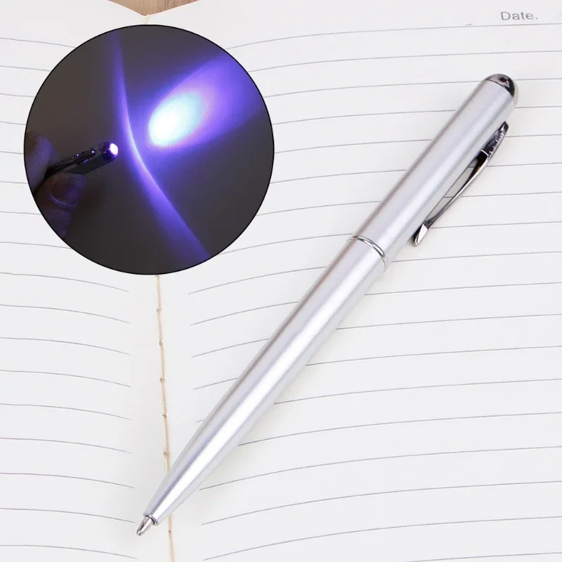 918A for Creative LED UV Light Ballpoint Pen With Invisible Secret for Spy Glass fountain pen Glass pen