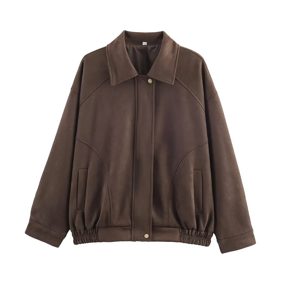 

Ретро пилотная куртка Верхняя одежда Женская мода Винтажный воротник Элегантный стильный верх