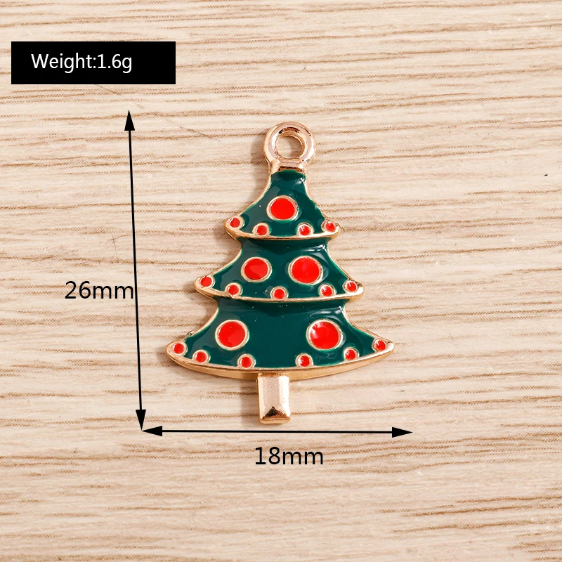 Tusember 20 Stück Emaille-Weihnachtsbaum-Anhänger für die Schmuckherstellung, fröhliche Neujahrs-Ohrringe, Halsketten, Armbänder, DIY-Geschenke – Detail 13
