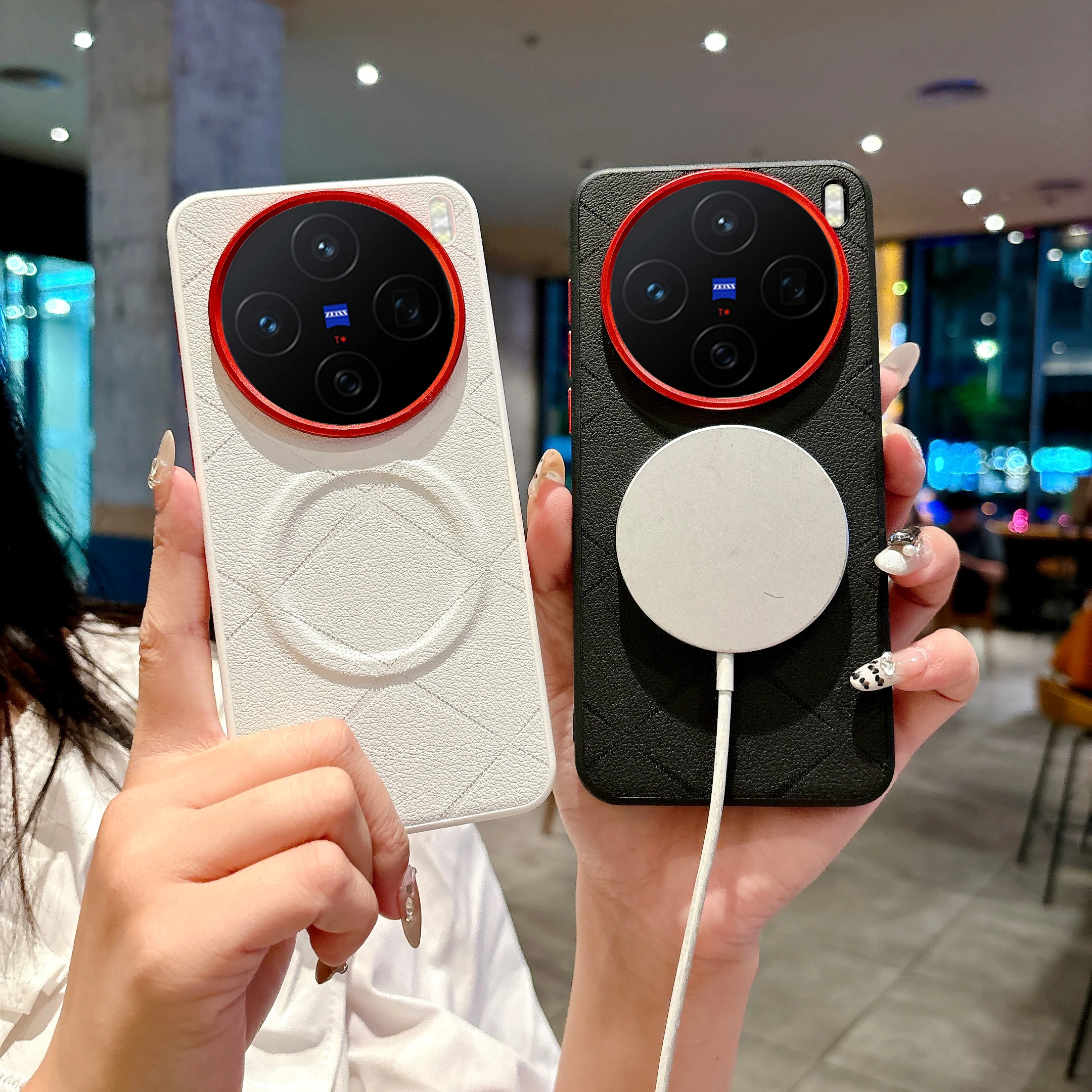 

Чехол для VIVO X200 Ultra X200 X200 Pro Mini Hard Magnetic Attraction The Same Color X Кожаная фурнитура с принтом, чехол для объектива/кнопки