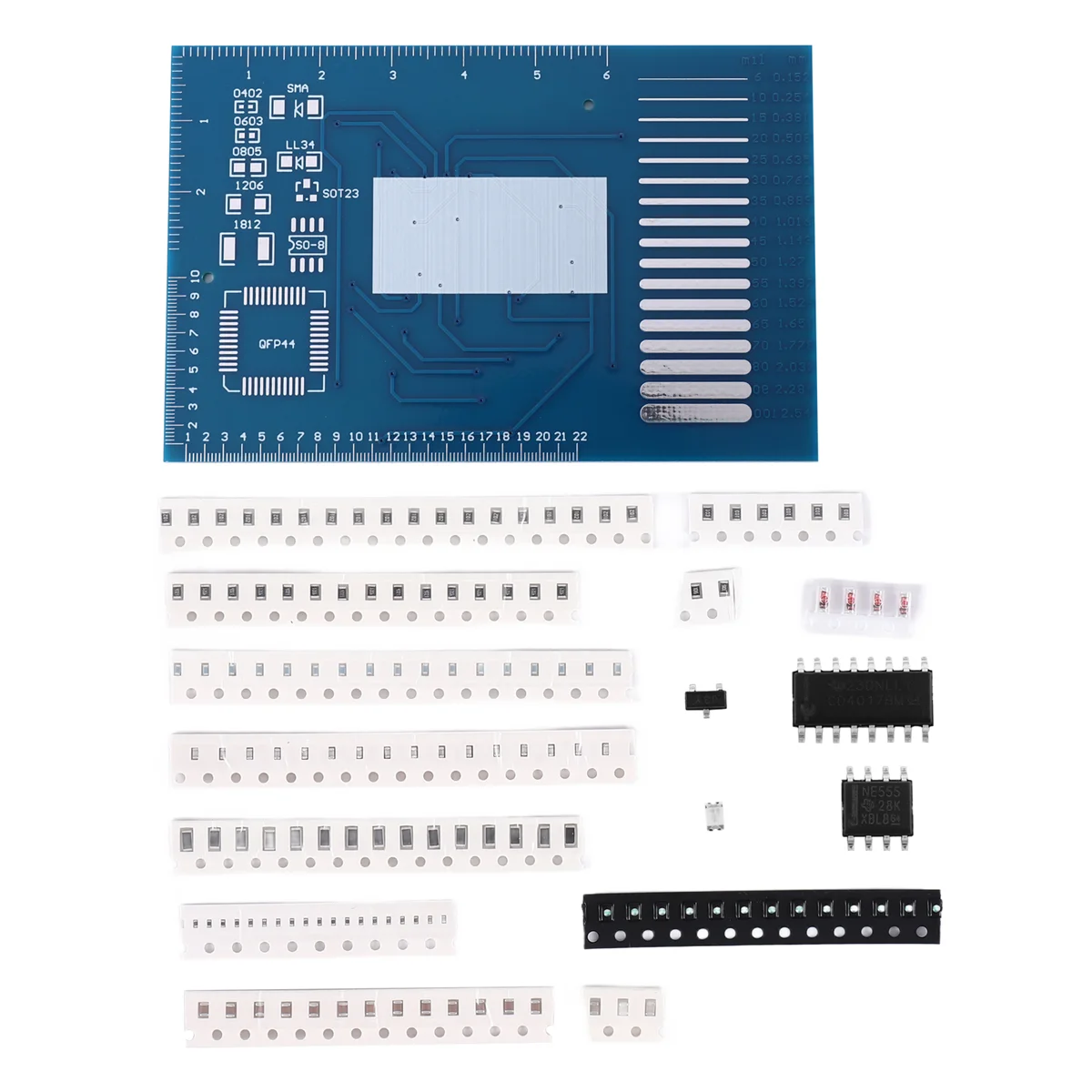 Tablero de práctica de soldadura giratoria LED SMD NE555, Kit de bricolaje, entrenamiento de habilidades de riñonera, Kit de bricolaje, traje de módulo de placa PCB electrónica