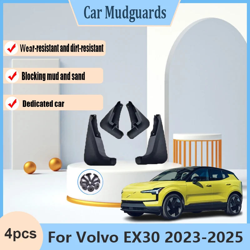 

For Volvo EX30 2023 2024 2025 Car Accessories Dust-proof Mudguard MudFlaps Fender Guards Splash Protect Mudguards Wheel Parts