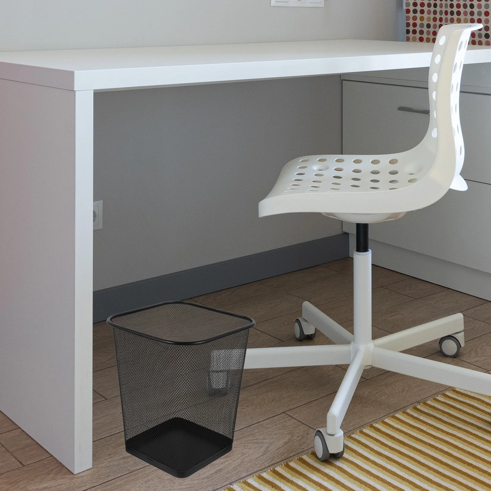 

Metal Mesh Trash Can Wastebasket for Home Office Black Small Ventilated Garbage Bin Bedroom Bathroom Dorm Wire