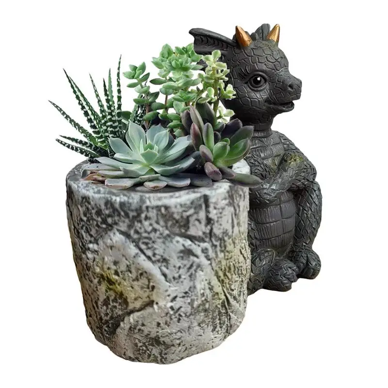 Cute Succulent Resin Flower Pot Animal Shape Dinosaur Plant cute animal shape Flowerpot Creative desktop Ornament for home decor