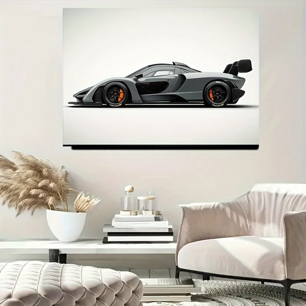 Classic and Modern Supercar canvas art painting - Luxury car wall trim, HD frameless poster, 1.5 inch thick pine frame