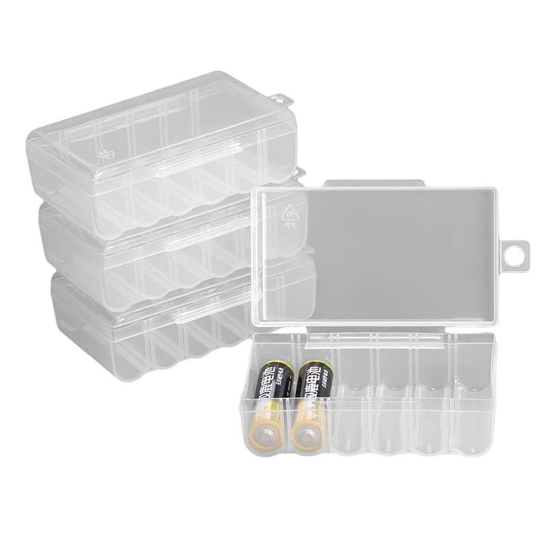 Caja de almacenamiento de batería transparente de 6 ranuras, soporte de plástico duro, caja de almacenamiento de batería para AA/AAA, caja organizadora de baterías