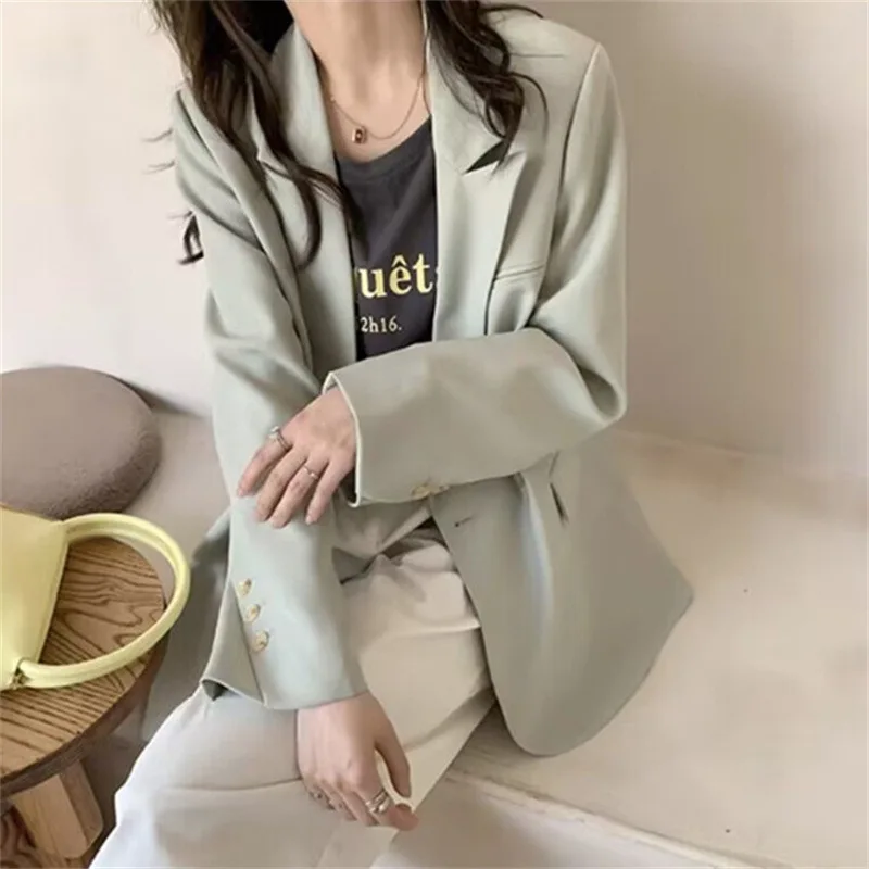 Women Blazer Office Elegant Long Sleeve Work Fashion Temperament Business Single Button Vintage Classic Clothing New