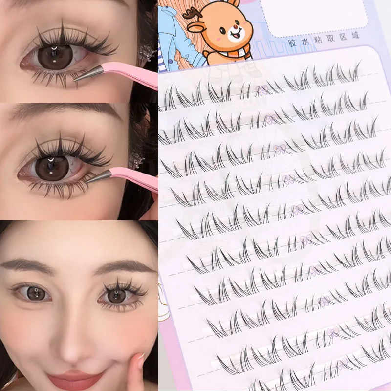 Natural Lower Eyelashes Makeup Soft Handmade Clear Thin Band Segmented Manga Under False Lashes Eyelashes Extension Beauty Tool