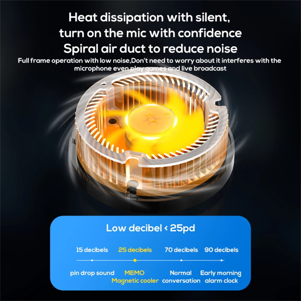 CX07 Mobile Phone Magnetic Radiator Cooling Fan Cell Phone Live Streaming Cooler 15W Semiconductor Radiator Game Accessories